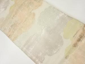 リサイクル　引箔雲に花唐草・色紙散らし模様織出し名古屋帯